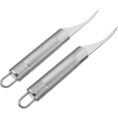 Lot 2 outils en inox pour nettoyer et déveiner les crevettes, éplucheur de crevettes avec lame tranchante pour la préparation des fruits de mer (1/5)