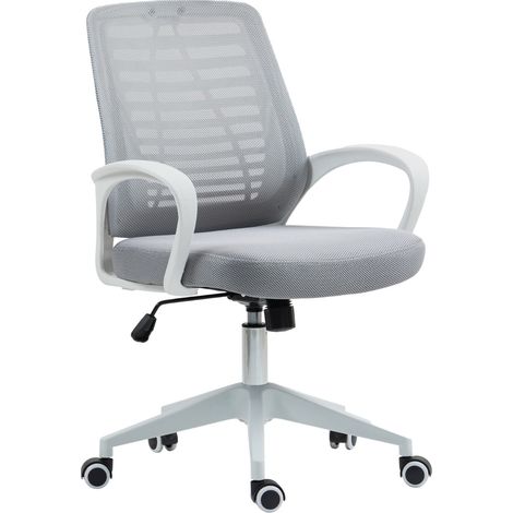7H SEVEN HOUSE - Silla de Escritorio Ergonómica TaskMaster, Respaldo de Malla Transpirable, Altura Ajustable, Reclinable, con Soporte Lumbar, Reposabrazos y Ruedas, Negro/Gris Oscuro/Gris Claro