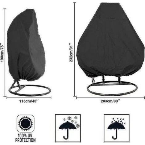 Housse de fauteuil suspendu en tissu Oxford, 190 x 115 cm, housse imperméable. (1/4)