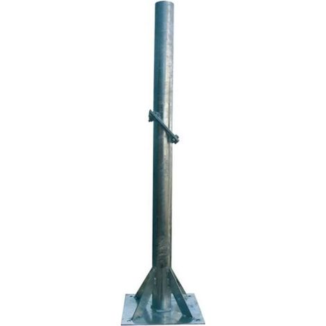 Support en acier galvanisé multifonction gris, 120cm de hauteur en mode terrasse ou en mode articulation 90°, déport de mur 70cm