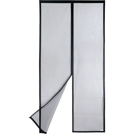 Magnetic Screen Door - Heavy Duty Mesh, Top-to-Bottom Magnetic Seal, Self-Closing, Keeps Fresh Air Inside (120x220, Black) (1/4)