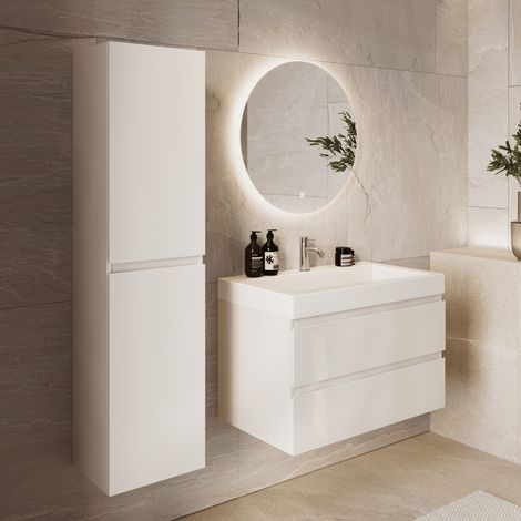 LOMAZOO Ensemble meuble de salle de bain Azuro 80 cm - Blanc