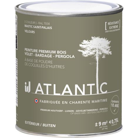 Peinture bois extérieurs - RAL 7034 mastic Saint palais - 750ML - ATLANTIC (1/3)