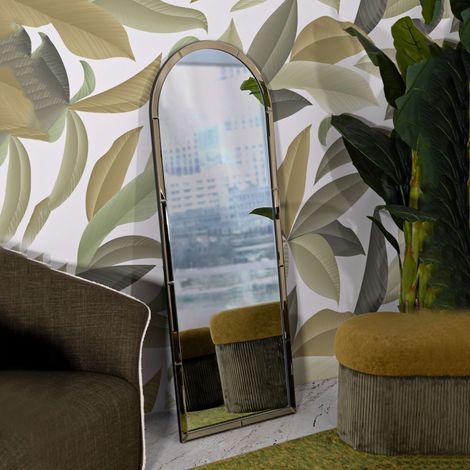 Spiegel Nida, rechteckig, Wandtyp, Rahmen Farbe transparent, 55x150h cm Gold (1/5)