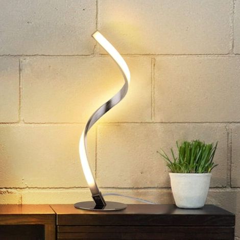LED Lampe de Table Spirale - Lampe de Bureau Dimamable à Capteur Tactile, Lampe de Chevet avec 3000K Blanc Chaud, Cable de 1,5 m, 5W 450LM, pour Chambre, Bureau, Salon (1/3)