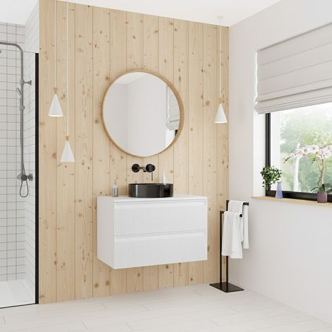 Ceramia Nouveau Badezimmermöbel 80 cm, Cremeweiß (CERAMIA-3OW80)