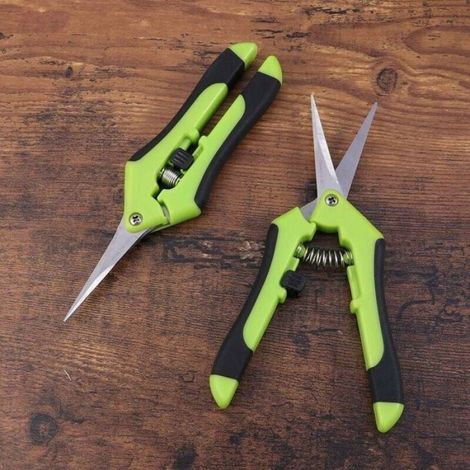 Lot de 2 ciseaux pour élaguer des ciseaux à élaguer manuel en acier inoxydable professionnel (Vert)-LIAIKI (1/5)