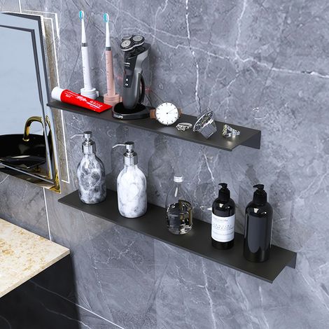 Wandmontierter Badezimmer-Aufbewahrungseinheit aus Aluminium, Toilettenartikel-Organizer, optimale Platzersparnis