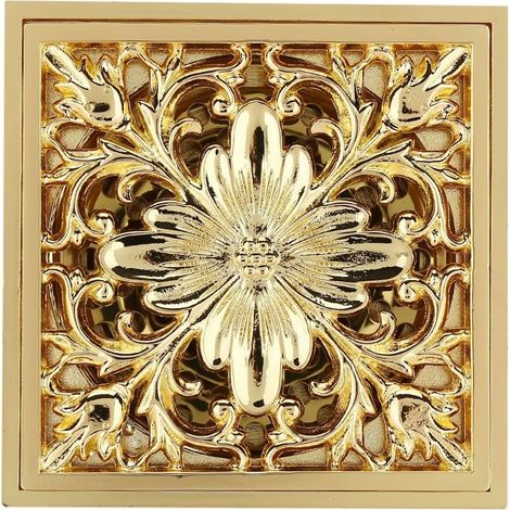 Filtre douche carré laiton antique – filtre cheveux – vidange – bain / évier / lavabo – avec passoire (1/5)
