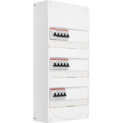 ABB Tableau 3 rangées pré-équipé 2 ID 40A + 1 ID 63A + 11 disjoncteurs (1/2)
