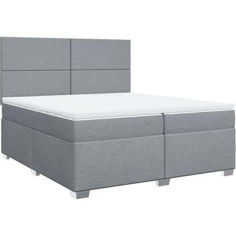 Maison Exclusive - Cama box spring con colchón tela gris claro 20