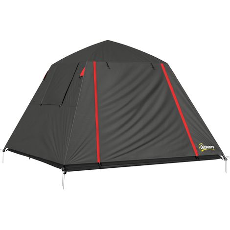 Tente de camping 2 personnes, dôme imperméable coupe-vent 3000 mm, 2 portes, 2 fenêtres moustiquaires, 2 fenêtres latérales, avec sac de transport (1/5)