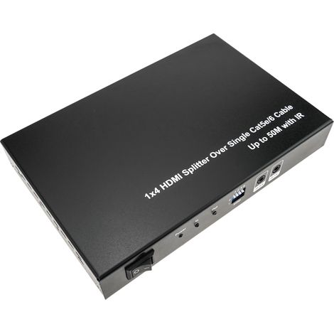 BeMatik - Multiplicateur et Répartiteur HDMI de 4 ports Extension sur un câble Ethernet Cat.5e 50 m avec IR (1/5)