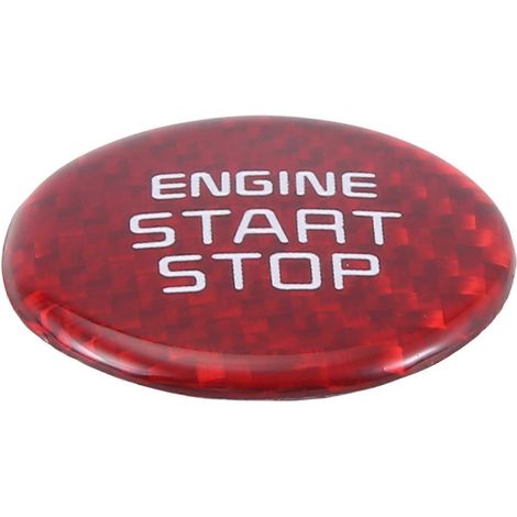 Echtcarbon – Aufkleber zur Abdeckung des Start-Stopp-Knopfes für den Motor (2018–2022, Rot) (1/5)
