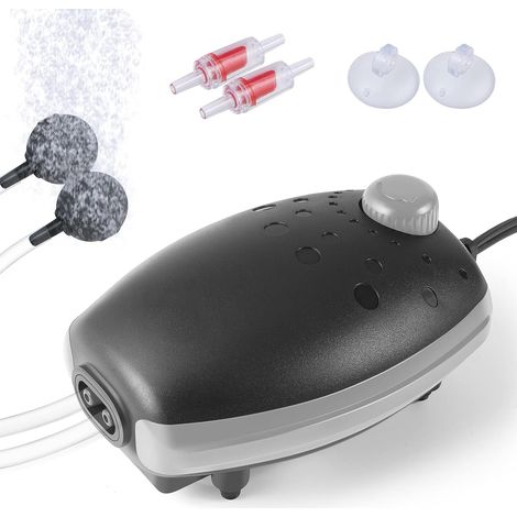 Silent Aquarium Air Pump 3W 300L/H, Adjustable Flow Bubbler, Oxygen Pump for Fish and Turtle, Suitable for Aquarium up to 450L (1/5)