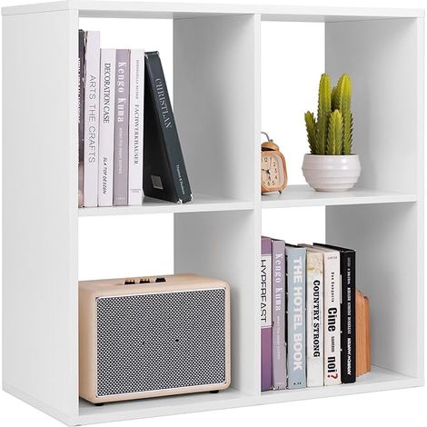 COSTWAY Scaffale Multiuso con Retro Aperto, Mobiletto Espositore Moderno a 2/3/4/6 Cubi con Kit Anti-Ribaltamento, Libreria Autoportante per Camera da Letto Soggiorno Studio (4 cubi) (1/5)