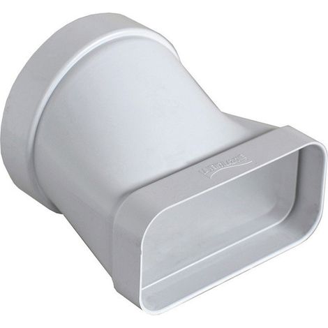 Coude horizontal tube ventilation rond Ø100 à tube rectangulaire 120 x 60 mm – En ABS blanc pour installation rapide – Pour canalisation aspiration – La Ventilazione
