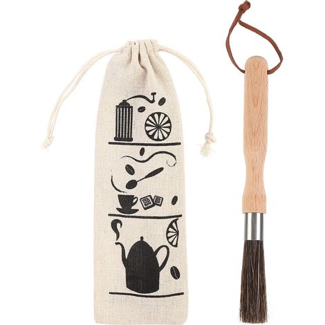 Accessoire pour moulin à café en bois, avec manche en bois et brosse de nettoyage, pour doser, nettoyer ou entretenir le café expresso.-AquaForge (1/5)