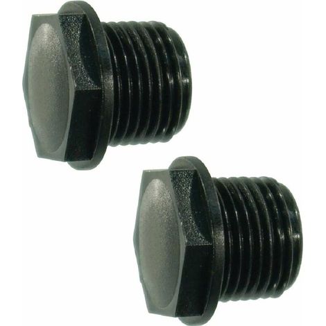 2x Bouchon mâle 1/2 PVC plastique à visser tuyau raccord pulvérisateur arrosage capuchon
