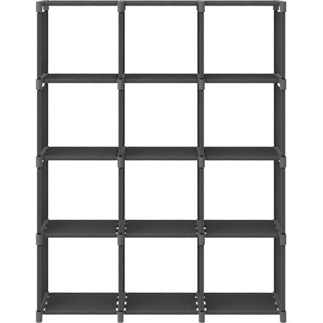 Maison Exclusive - Mensola con 12 Vani a Cubo Grigia 103x30x141 cm in Tessuto