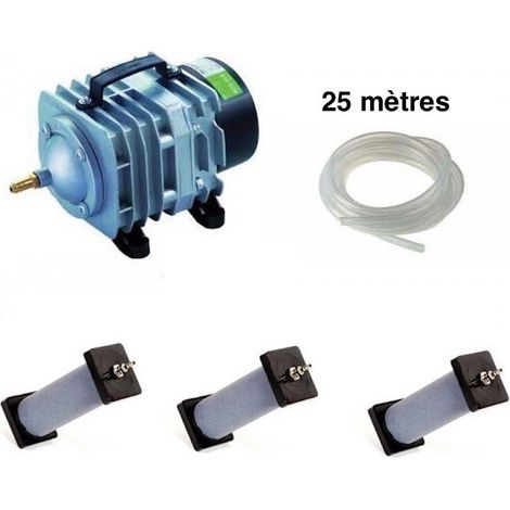 Set Aérateur Bassin De Jardin De 1000 à 6000 L. Pompe à air bassin + 3 aérateurs 22cm (1/5)