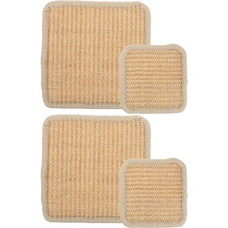 Lot de 4 dessous de plat en sisal, 13 cm, 20 cm, naturel (1/5)