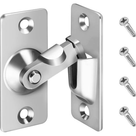 Möbelschlösser - 5 Stück 90-Grad-Türschlösser, Präzisionsgegossene Edelstahl-Schiebetürriegel mit 4 Schrauben (silber) (1/5)