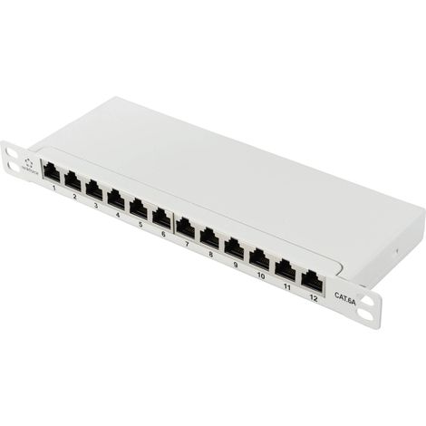 Renkforce RF-4996628 12 ports Panneau de brassage 254 mm (10") CAT 6a 0.5 UH gris équipé W062912 (1/5)