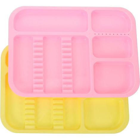 Lot de 2 Plateaux D'outils Colorés en Pp Résistants aux Taches, Organisateurs Élégants et Pratiques pour Rangement D'instruments (1/5)