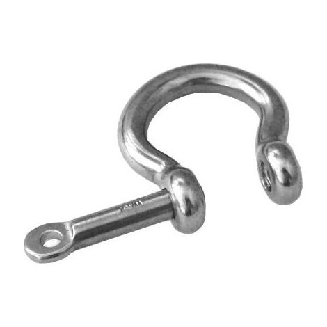 Manille lyre axe imperdable inox A4 - Diamètre: 6