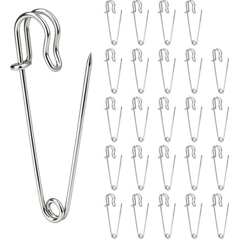 24 Épingles à Nourrice Larges 60mm INOX, Grosse Epingle a Nourrice (1/5)