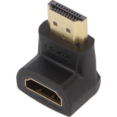 Adaptateur HDMI femelle 90oHDMI prise male - Noir