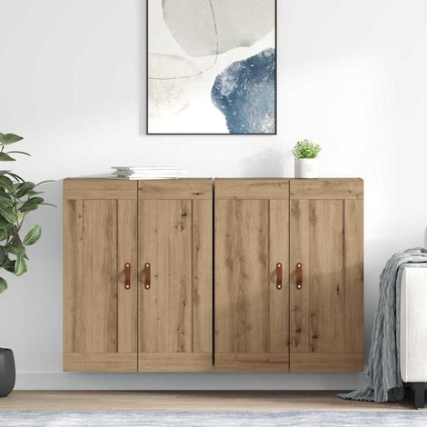 Wandmontierter Schrank 2 pcs Artisan-Eiche 69,5 x 34 x 90 cm