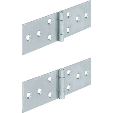 2x charnière plate acier 120x33mm meuble bois porte placard étagère cuisine (1/3)