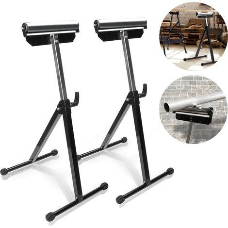 2x Carrelli da officina con supporto a rulli regolabile in altezza da 68 a 108 cm, fino a 60 kg (1/5)