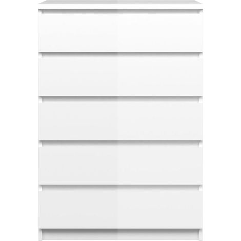 Nada Kommode breit 5 Schubladen weiss hochglanz. (1/4)