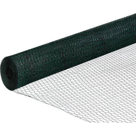 Rete metallica per polli rete verdi 1x25 m, rete a tripla torsione 25 mm, recinto flessibile per giardini di animali (1/5)