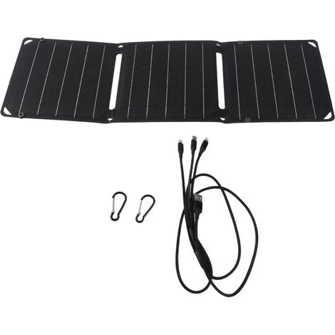 Ortviai Panneau Solaire Portable 30 W, Pliable et Étanche IP68 avec Double Sortie USB pour Camping et Randonnée