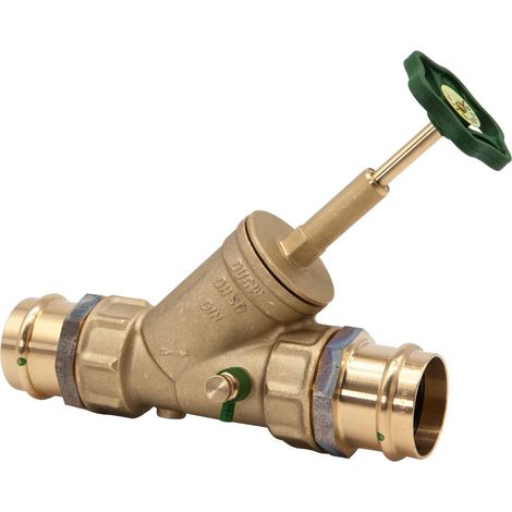 JS Vanne à passage intégral, avec raccord à sertir (filetage intérieur), avec vidange, avec tige montante, DN50, diamètre de sertissage 54mm, certifié DVGW, 0015185400001 (1/3)