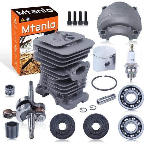 Piston de 40 mm, cylindre, palier, joints pour tronçonneuses Husqvarna 136 137 141 142, cylindre, piston, palier à aiguilles, goupille, anneau, circlip, carter, vis, vilebrequin, roulement à billes (1/5)