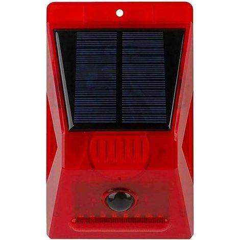 Extérieur solaire anti-intrusion sirène sirène d'alarme Alarme stroboscope autonome Son Lumière Alarme alarme sonore fort sonore 129dB Strobe A (1/4)