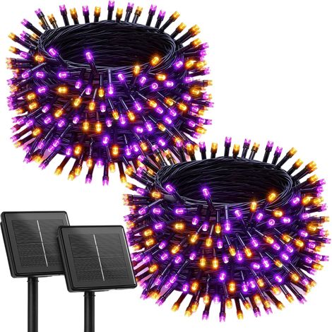 Solar LED string lights for Halloween, ideal for decoration, solar powered, 8 modes, 12 meters long, 100 lights. (1/5)