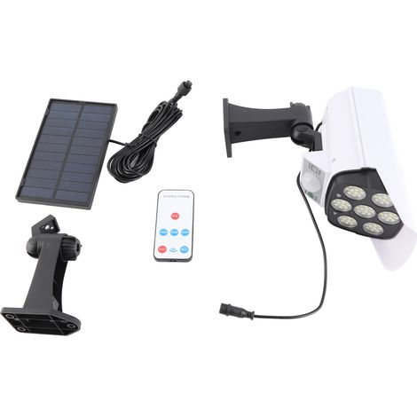Ortviai Projecteur Solaire avec Détecteur de Mouvement et Apparence de Caméra de Sécurité, 3 Modes, IP65, 77 LED, 2400 mAh