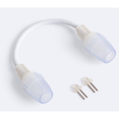 Conector Doble con Cable para Tira LED 220V AC SMD2835 IP65 Ancho 12mm Monocolor 12 mm