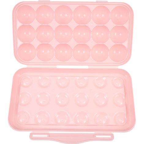 Boîte à œufs compatible avec usage domestique, avec grille de protection, en plastique rose (1/5)