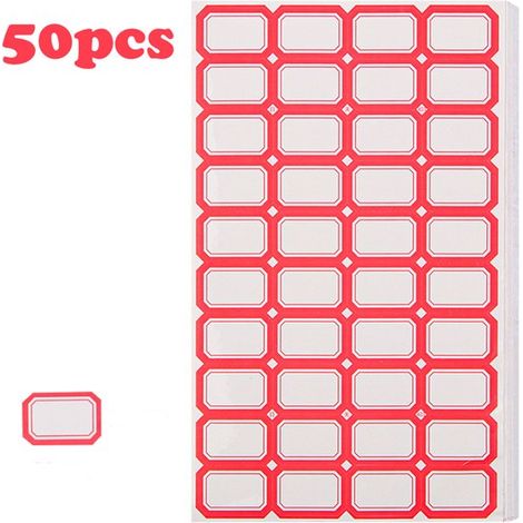 50 etiquetas autoadhesivas, Etiquetas, Pegatinas, Etiquetas, Etiquetas adhesivas, Etiquetas, pegatinas de papelería, etiquetas de precio, Rojo (1/5)