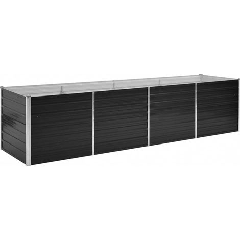 Garten-Hochbeet Anthrazit 320 x 80 x 77 cm Verzinkter Stahl vidaXL