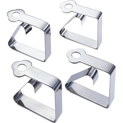 Pinzas para mantel, acero inoxidable, juego de 4 (1/2)
