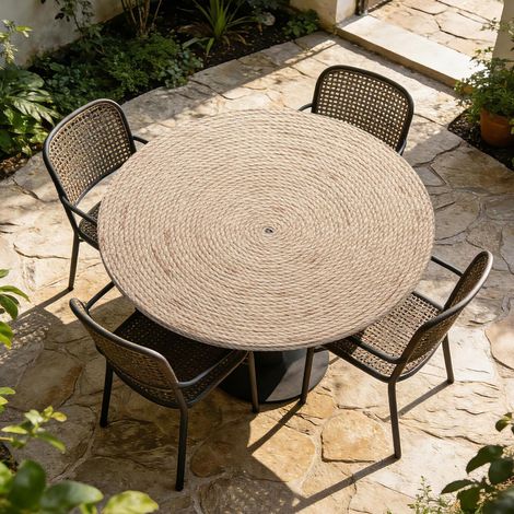Nappe ronde Ø 90cm lavable avec élastique pour jardin & cuisine