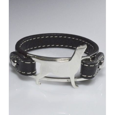 Labrador 2 echtes Lederarmband in 925 Silber